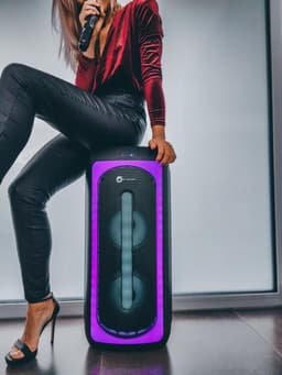 N-GEAR LGP Juke 808 - Bluetooth Speaker - Karaoke Set - Party Box met 2 Microfoons - Zwart — thumbnail 2