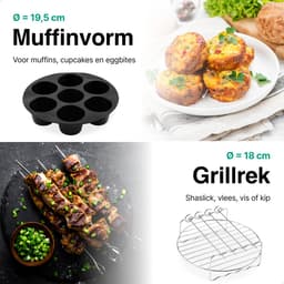Airfryer Accessoires Complete Set - Ø 20 CM - 8 delig - Vivid Green — thumbnail 2