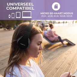 PowerLocus P1 Bluetooth Koptelefoon – Draadloos – Over Ear – Met Microfoon – Inklapbaar - incl. Hoes – Purper — thumbnail 7