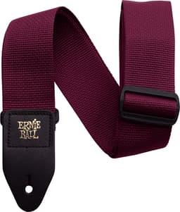 Ernie Ball Polypro - Gitaarriem - Bordeaux - Polypropeen - Zwarte Leren Uiteinden - Zwarte Delrin Gesp - Verstelbaar 104-182 cm - Breedte 5 cm — thumbnail 3
