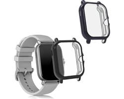 kwmobile 2x smartwatch hoes geschikt voor Huami Amazfit GTS 3 / GTS 2 / GTS 2e hoesje - Siliconen sporthorloge cover - Activity tracker case in zwart / grijs