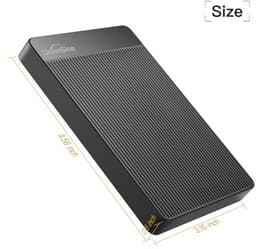 UnionSine Externe Harde Schijf 320GB Ultra Slim Draagbare Harde Schijf USB 3.0 HDD Opslag Compatibel voor PC, Mac, Laptop, Xbox, Xbox One, PS4 (Zwart) HD-006 — thumbnail 4
