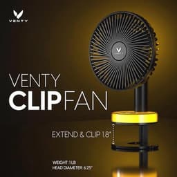 Draagbare Clipventilator - Oplaadbare 10 Uur Batterij - 360° Rotatie en 90° Kantelbaar - Voor Kinderwagen, Bureau of Nachtkastje - Met Aromatherapie en LED-Lamp — thumbnail 2
