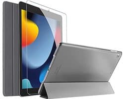 Shockproof Tri-fold iPad 10.2 inch Case with Screen Protector - Grey