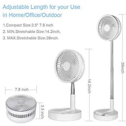 Draagbare Accu Ventilator - Opvouwbare Tafelen Vloer Ventilator met 4 Snelheden en 8 Inch Blad — thumbnail 1
