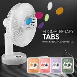 Draagbare koelventilator met LED-licht, aromatherapie, 360° rotatie en 10 uur batterijduur — thumbnail 5