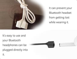 Cosensi - Sport siliconen hoofdtelefoon anti-verliesband voor AirPods - Zwart Wit - Ideaal voor sport, fitness, hardlopen en reizen — thumbnail 3