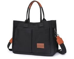 Canvas Tassen voor Vrouwen - Grote Draagtas en Schoudertas - Geschikt voor Laptop, Werk en Reizen - Voor Verpleegkundigen en Docenten