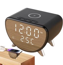 longziming -Digital Alarm Clock – 3-in-1 Draadloze Oplader – 15W Draadloze Oplader met Digitale Klok en Temperatuurweergave – Compact, Veilig en Stijlvol voor Thuis en Kantoor — thumbnail 1
