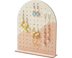 Wood Ear Stand - 106 Hole Ear Holder - Button Ear Hook - 2 Tone Jewellery Holder voor Persoonlijk Gebruik - Craft Exhibitions