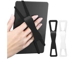 2-Pack Handsteunen Voor E-Readers & Tablets - Antislip & Comfortabel Vasthouden - Geschikt Voor 4.7-8 Inch Schermen - Zwart + Wit
