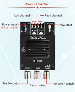 150W TDA7498E Audio Eindversterker met Equalizer, Bluetooth 5.0 en HiFi Geluidskwaliteit voor Thuisbioscoop en Muziek — thumbnail 2