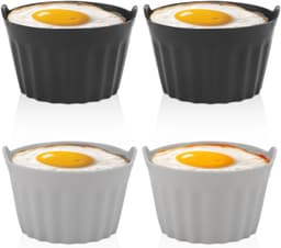Set van 4 - Siliconen muffinvormpjes - Antiaanbak siliconen bakvormpjes - Cupcakevormpjes - Herbruikbaar - Eiervormpjes voor de airfryer - Bakaccessoires - Geschikt voor cupcakes, puddingen en eiertaartjes — thumbnail 1