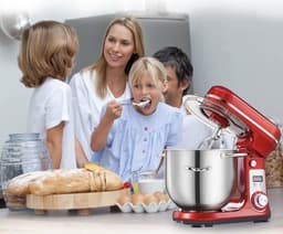 Vedder House - Keukenmachine - Rood - 6 liter - 1200 Watt - Keukenmixer - 6 snelheden - Vaatwasserbestendig — thumbnail 4