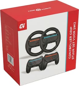 OneGamer® - Stuur en Controller Grip Set – Allen Geschikt voor Nintendo Switch 2 Joy-Con – voor Mario Kart Game – Zwart - 4 stuks — thumbnail 5