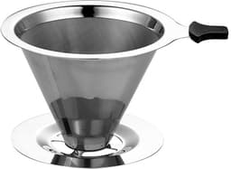 Koffiefilter van roestvrij staal voor het schenken van koffie, filterbeker voor druppelkoffiezetapparaat, koffie-druppelaar met voet, papierloos filter. — thumbnail 2