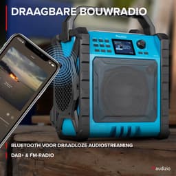 Audizio Jobsite XL bouwradio - Met Bluetooth, FM en DAB+ radio - Bouwradio met accu - IP54 - 200W — thumbnail 2