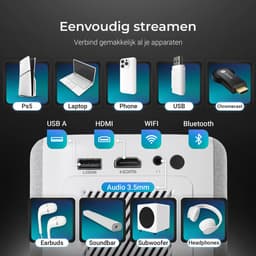 Lumenix® AIR - PRO Beamer – Dolby Audio – Thuisbioscoop met Netflix – 500 ANSI – Full HD 1080p (4K ondersteund) – WiFi 6 & Bluetooth 5.2 – Autofocus & Auto Keystone – Home Cinema Projector — thumbnail 2