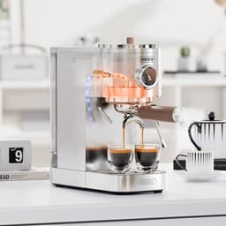 HiBREW H13 – Professionele 4-in-1 Halfautomatische Espressomachine met Touchscreen & Dual Boiler – 20 Bar – 58mm Portafilter – Voor Espresso, Americano, Zwarte Koffie, Heet Water & Cold Brew — thumbnail 2