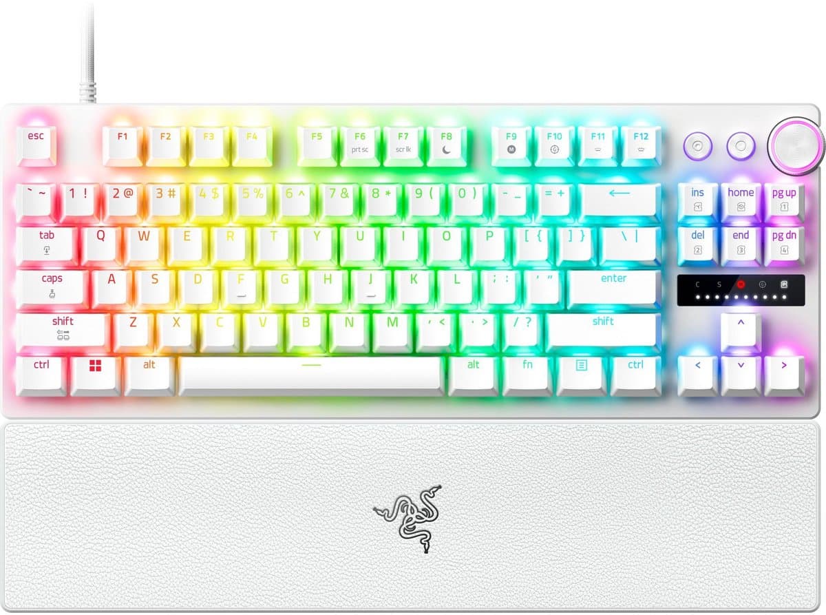 Razer Huntsman V3 Pro Tenkeyless - Gaming Toetsenbord - Polssteun - Optische Switches - Qwerty - Wit — afbeelding 1
