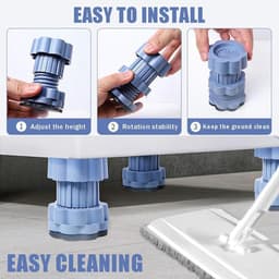 Wasmachine voetsteunen met anti-vibratie pads - Verstelbare hoogte wasmachine voetsteunen - Multifunctionele verstelbare standaard basis - Universele hoogte verhogende pads - 4-pack — thumbnail 2