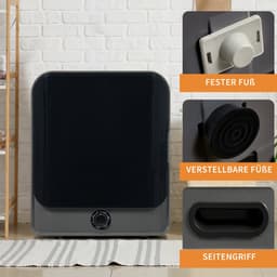 Re-purelife® Compacte Wasdroger met Afvoer voor Kleine Ruimtes - 3 kg Capaciteit (uitbreidbaar tot 4,5 kg) - 5 Programma's - Energieklasse G - Geschikt voor Opbouw of Opstelling - Stille Werking - 49.5*43.5x59.5 cm - Grijs — thumbnail 15