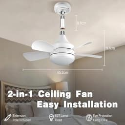 Stille Plafondventilator met LED-lamp en Afstandsbediening voor Woonkamer, Slaapkamer en Keuken — thumbnail 4