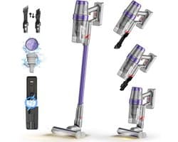 TurboTronic CF7 Draadloze Steelstofzuiger met Handstofzuiger - Hoge Zuikracht - Kruimeldief - Paars