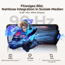 DOOGEE Note 56X - Smartphone - Android 16 - 24 GB RAM + 64 GB ROM / TF 2 TB - Octa core processor - 6,56 inch HD+ 90 Hz - 8 MP camera - 6150 mAh - 4G dual SIM - Face ID - GPS - OTG - Goud — thumbnail 4