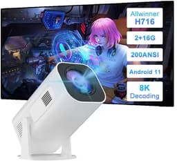 Namajunas - Beamer - Mini Beamer - Smart 1080P Full HD Projector - FULL HD (4K-Ondersteuning) - 200 ANSI - WiFi & Bluetooth - Ingebouwde Speakers - Draagbare Beamer Thuisbioscoop - Voor iOS en Android - Autofocus - Ondersteunt HDMI en USB-interfaces. — thumbnail 3