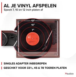 Retro platenspeler - Audizio Reno - Bluetooth platenspeler - LP speler met auto-stop - Koper — thumbnail 5