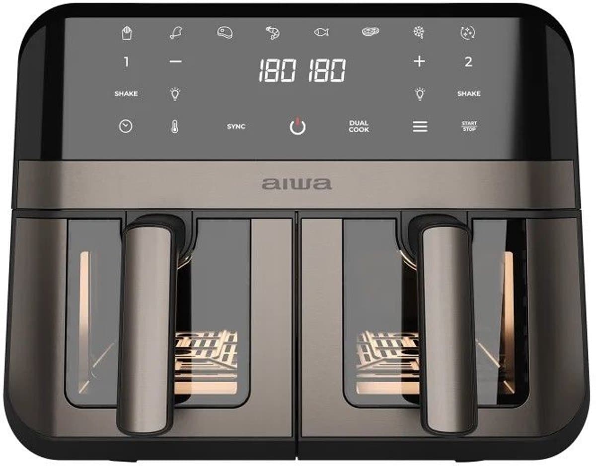 Aiwa Futago AFR-9000 Heteluchtfriteuse - 9L inhoud - 2 manden - 2400W — afbeelding 1