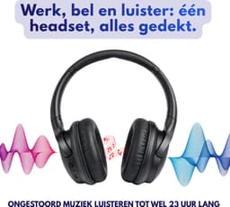 Koptelefoon Draadloos - ANC - Bluetooth - Koptelefoon met Draad - Heldere gesprekken - Koptelefoon - HiFi Geluid - Compact - Inklapbaar - 23 uur Batterij — thumbnail 3