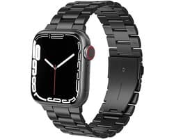 Casemania Watch Bandje Geschikt voor Apple Watch SE 3e Generatie (40mm - 2025) - Zwart - Verstelbare RVS Metalen Horlogenbandje - Stainless Steel SmartWatch Strap