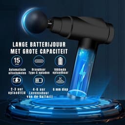 RWB® Massage Pistool - Massagepistool - Massage Gun - 32 Snelheden - 6 Massagekoppen — thumbnail 5