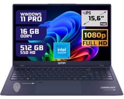 GMR - Ultrasnelle 15.6" Laptop - Stijlvol Design - Intel N95 - 16GB Werkgeheugen - 512GB Opslag - Windows 11 Pro