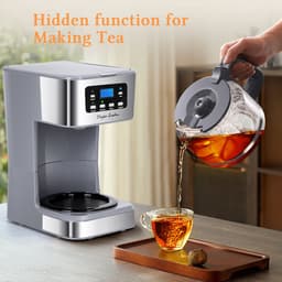 Taylor Swoden Pewter - Koffiezetapparaat - Filterkoffie - 1.5L/ 12 Kopjes - met Glazen Kan - Instelbare Koffie Sterkte - 950W - RVS — thumbnail 5