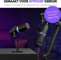 Truskore USB Gaming Microfoon Met Arm - RGB - PC Gaming - Geschikt voor PC/PS4/PS5/MAC - Podcast - Streaming - Luxe Microfoon -Zwart — thumbnail 5