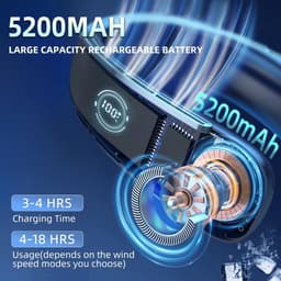 Draagbare Nekventilator USB Oplaadbaar met 5 Snelheden - Persoonlijke Airconditioner voor Onderweg — thumbnail 2