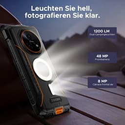 DOOGEE Fire 5 Ultra-AI Robuuste Smartphone-32GB RAM - 256GB ROM-6,6 inch 90 Hz-Robuuste Telefoon - IP68 Waterdicht -1200-lumen kampeerlamp-13000 mAh- Gemini AI-gezichtsherkenning- Android 15 - NFC - GPS-Oranje — thumbnail 9