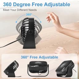 Mini USB Tafelventilator 10 cm - Stil, 360° Rotatie, 3 Snelheden voor Thuis en Kantoor — thumbnail 1