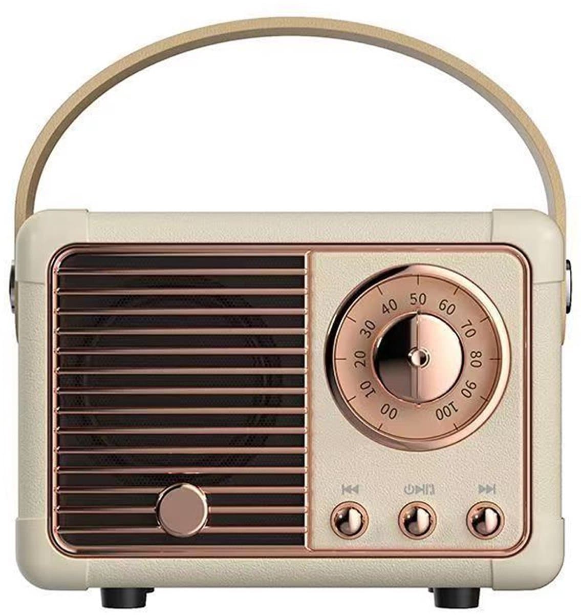 Gigicial Retro Bluetooth Speaker - Vintage Bluetooth Speaker - Draagbaar & Mini Retro Design+Crystal Clear Sound - 1 - Voor Buiten/Thuis+Gebroken Wit — afbeelding 1