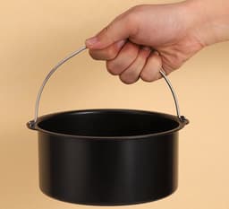 Set van vijf stuks (15 cm + 18 cm + 20 cm + 23 cm + 15 cm), verdikte cakevormen met koolstofstalen handvat, ronde accessoires voor huishoudelijke airfryer, antiaanbaklaag, bakmandje, pizzapan. — thumbnail 3
