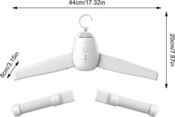 Draagbare wasdroger - Schoenendroger - Elektrische Wasdroger - 2-in-1 kleding- en schoenendroger - Ophangbare luchtdroger met afneembare hanger - Droog naar behoefte - Stil en geluidsarm - Geschikt voor thuis, op reis en zakenreizen — thumbnail 3