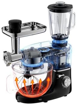 Keukenmachine met roestvrijstalen kom en 6,2 L - 2200 W en 6 snelheden voor bakken en koken — thumbnail 5