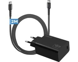 Phreeze usb C snellader 45 W - Usb C kabel - 2 meter - PPS Power Delivery snel oplader voor usb C smartphone tablet laptop