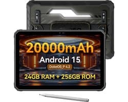 OSCAL SPIDER 10 Outdoor Tablet - 11 inch - 24 GB RAM - 256GB ROM - 20000mAh - Android 15 - Bluetooth 5.0 - NFC - GPS - Zwart
