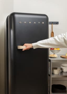 CREATE - Koelkast in retrostijl - Zwart - Handvat Zand - FRIDGE RETRO 281L — thumbnail 5