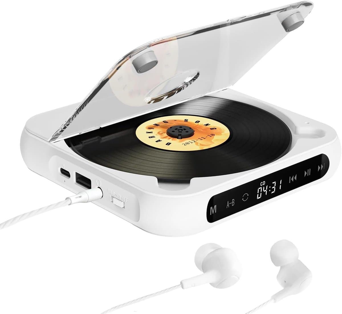 IBETTERTEC - Draagbare CD-speler met Bluetooth 5.3 - met externe versterker - CD-muziekspeler voor Bluetooth - stofbescherming - koptelefoonaansluiting - Geschikt als cadeau voor thuisgebruik — afbeelding 1