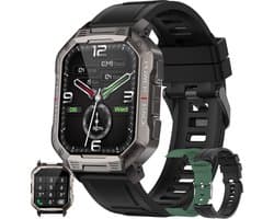 Waterdicht Smartwatch Heren met Bluetooth Bellen en Hartslagmeter - Groot Touchscreen & Fitnesstracker voor Android/iOS